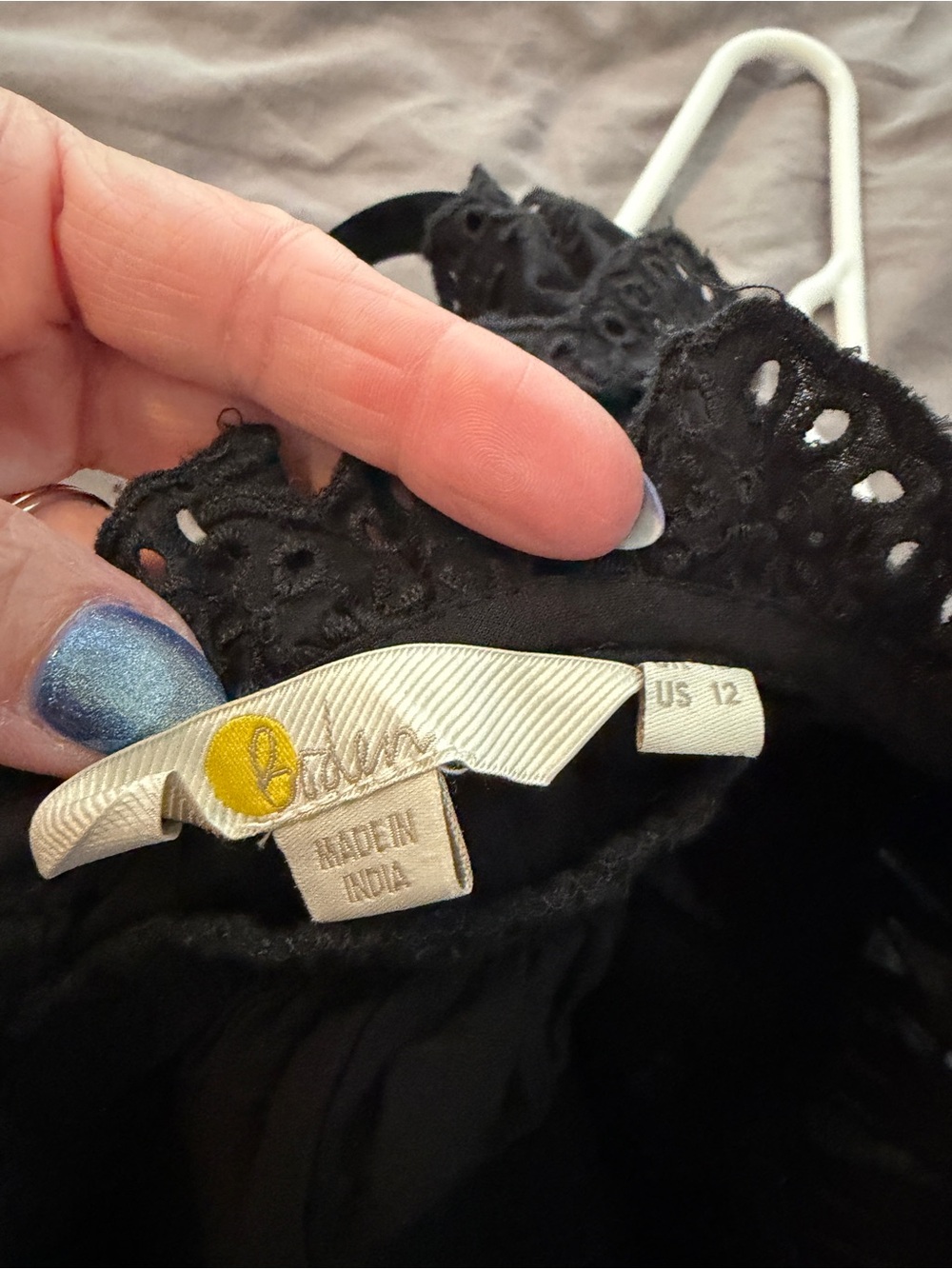 Boden Women’s Black Ruffle Eyelet Sleeveless Top - Picture 2 of 2